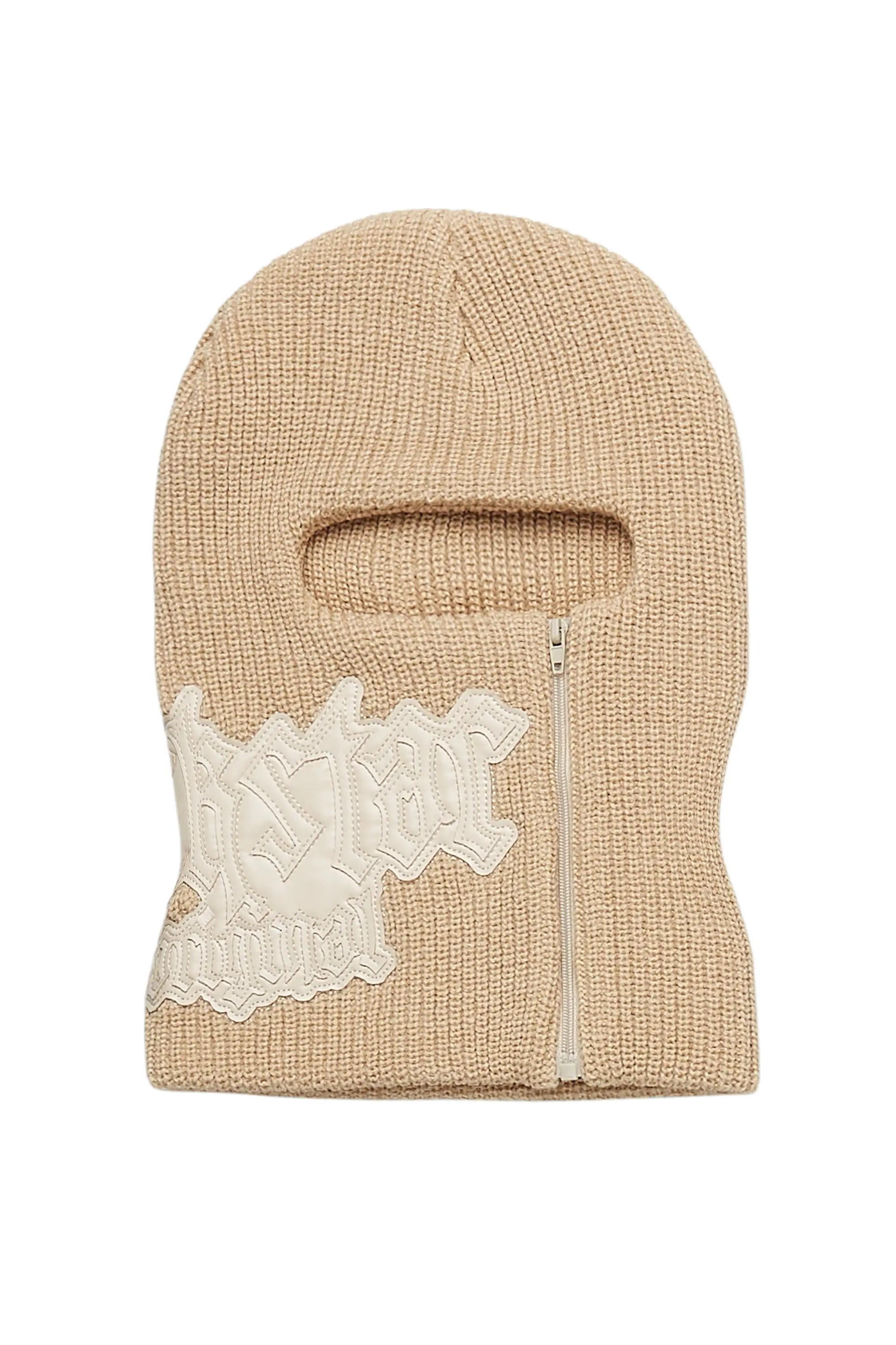 Girls Zeyie Beige Rubber Patch Ski Mask