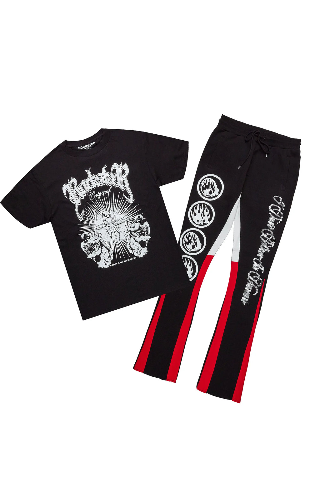 Yarden Black T-Shirt Stacked Flare Track Set