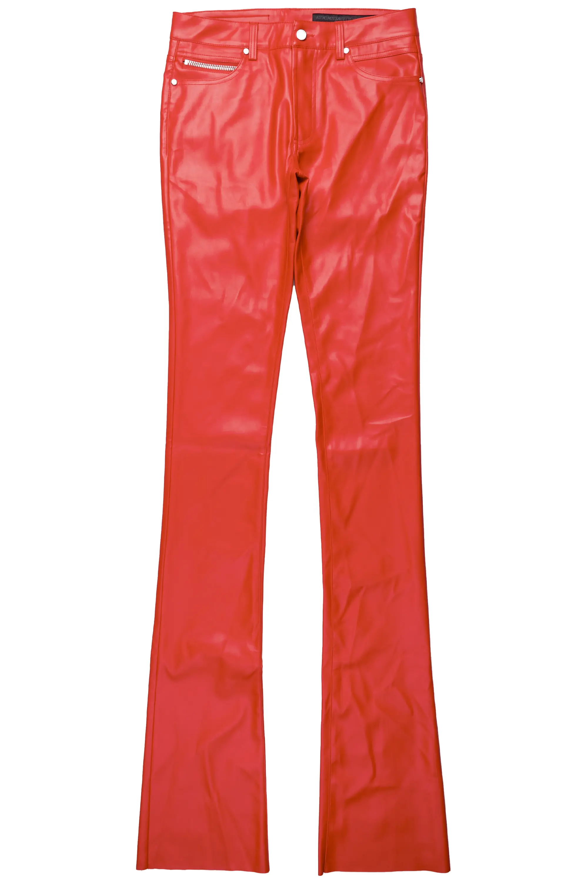 Ricky Red Super Stacked Faux Leather Pant
