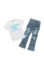 Boys Lake White/Blue Baggy Fit Jean Set