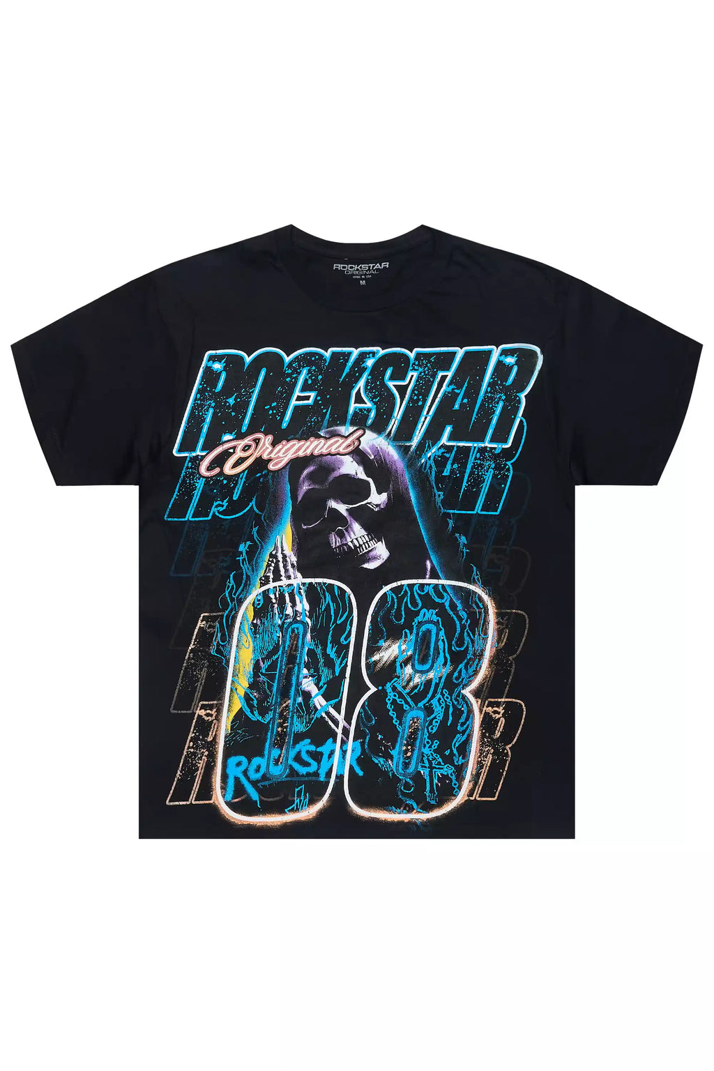 Kruz Black/Blue Oversized Graphic T-Shirt