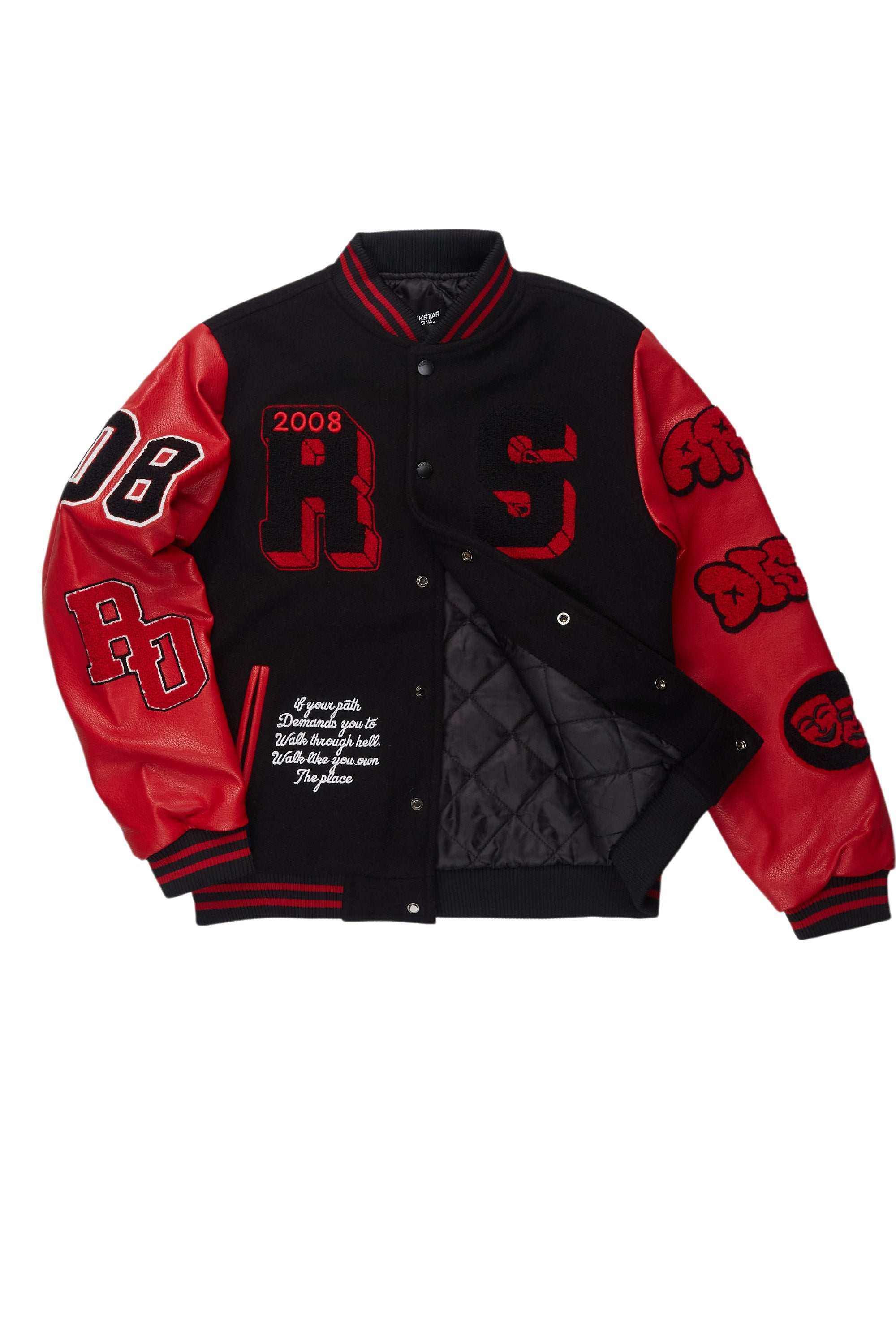 Boys Leslaw Red/Black Varsity Jacket