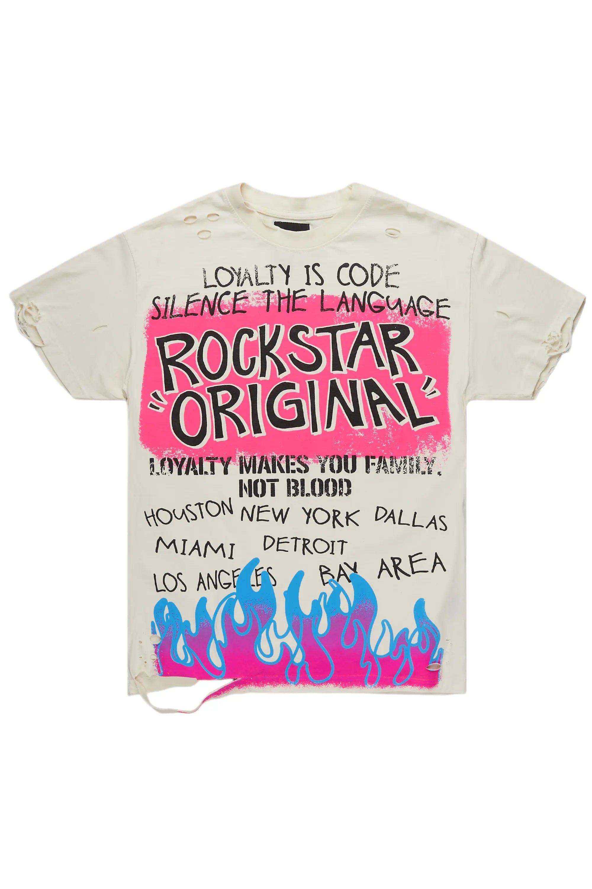 Beno Beige Oversized Graphic T-Shirt