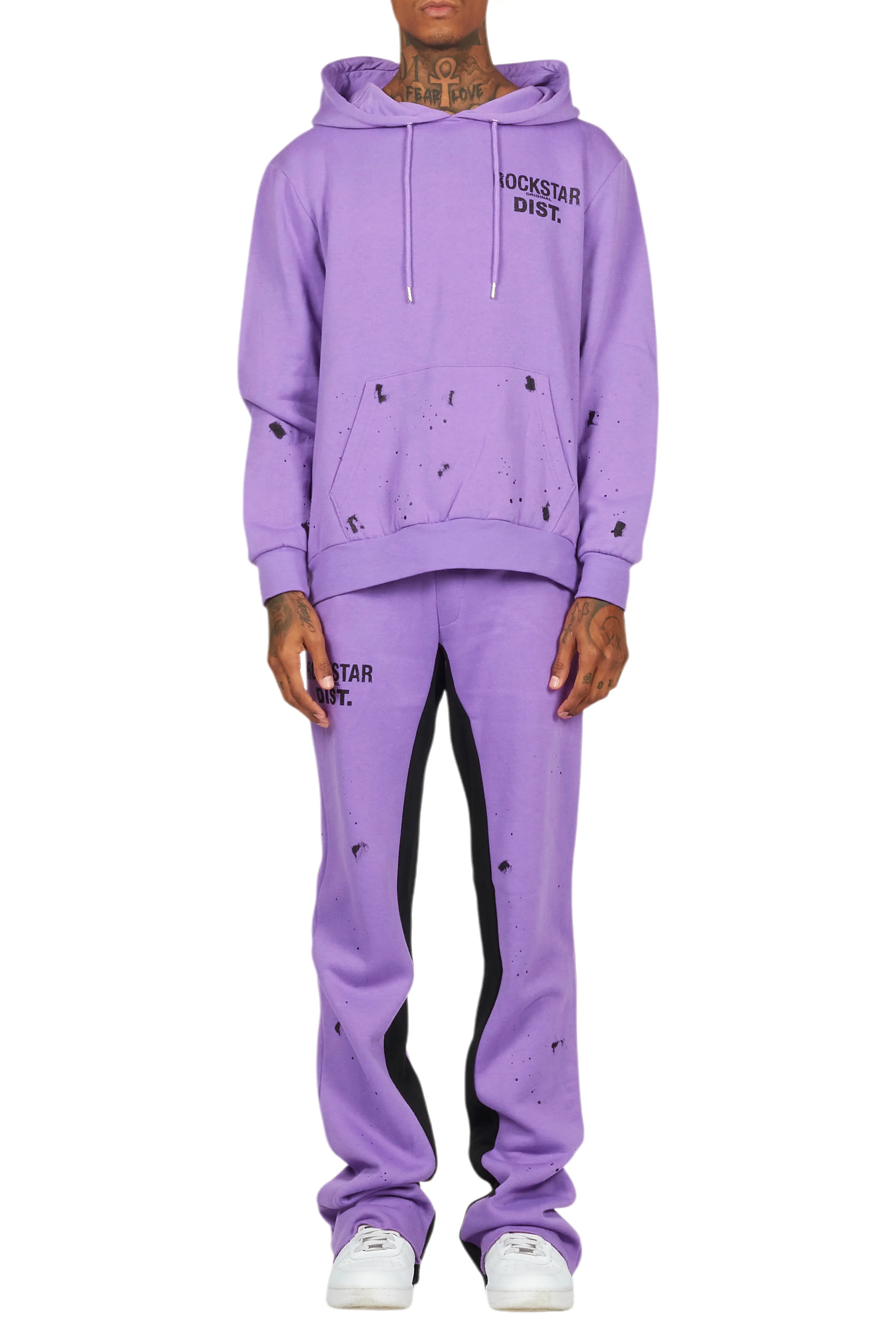 Raffer Purple Hoodie Baggy Fit Pant Track Set