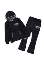 Lake Mohair Black Stacked Knit Track Set