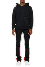 Basic Black/Red Hoodie/Stacked Flare Track Set