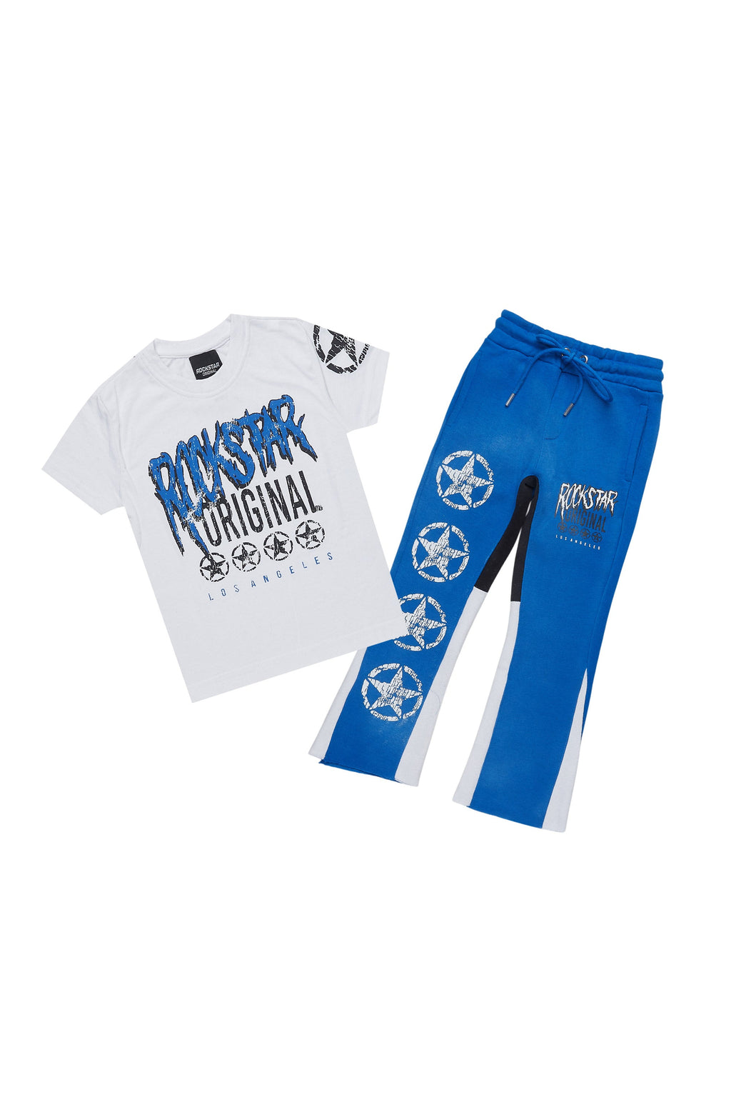 Boys Wizzurd Blue T-Shirt/Stacked Flare Pant Set