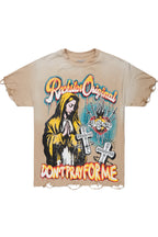 Loman Beige Oversized Graphic T-Shirt