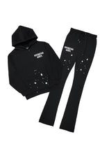 Raffer Black Hoodie/Super Stacked Flare Track Set