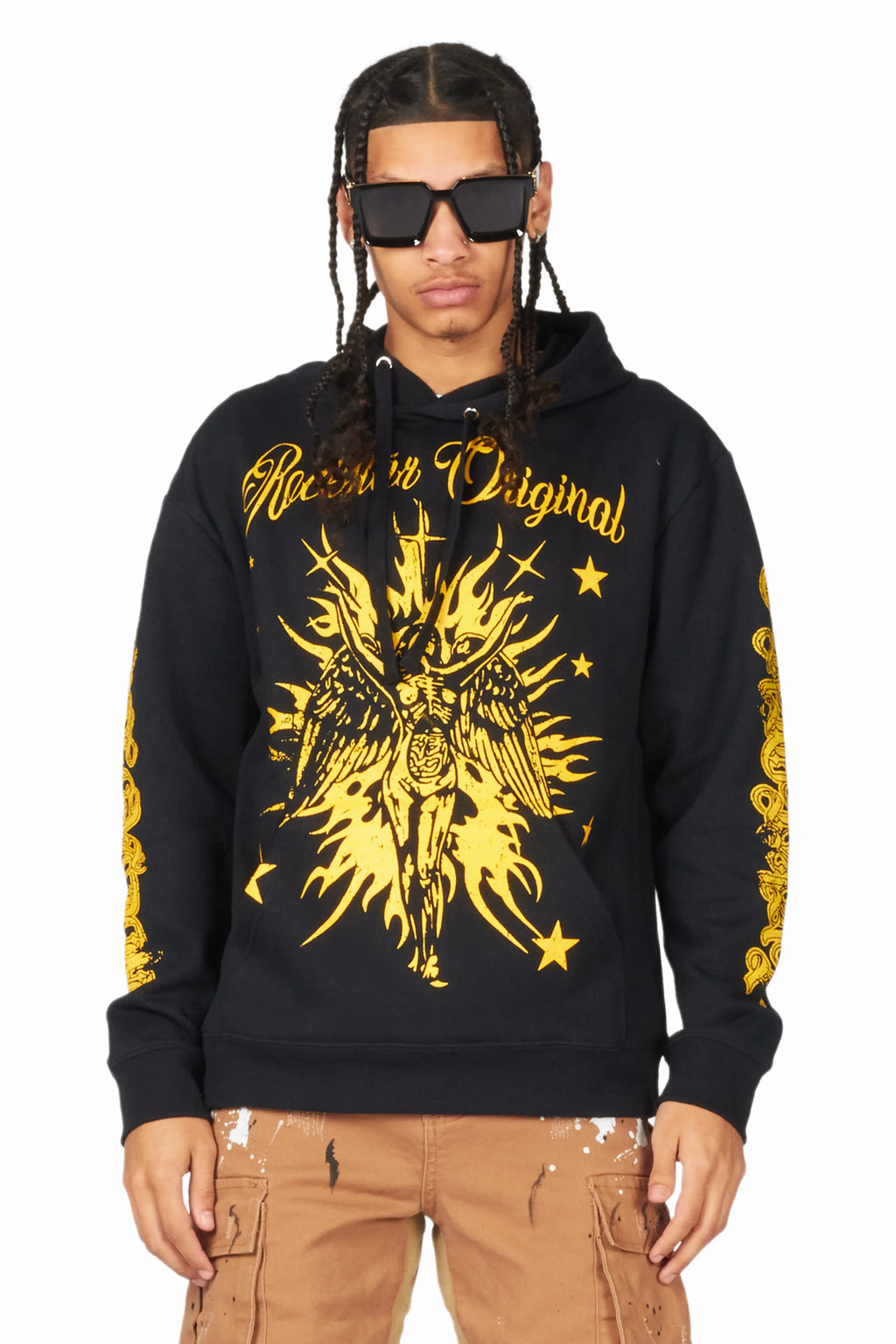 Mermaid Black/Yellow Graphic Hoodie