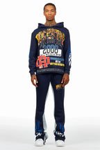 Colorful Race Navy Hoodie/Baggy Track Pant Set