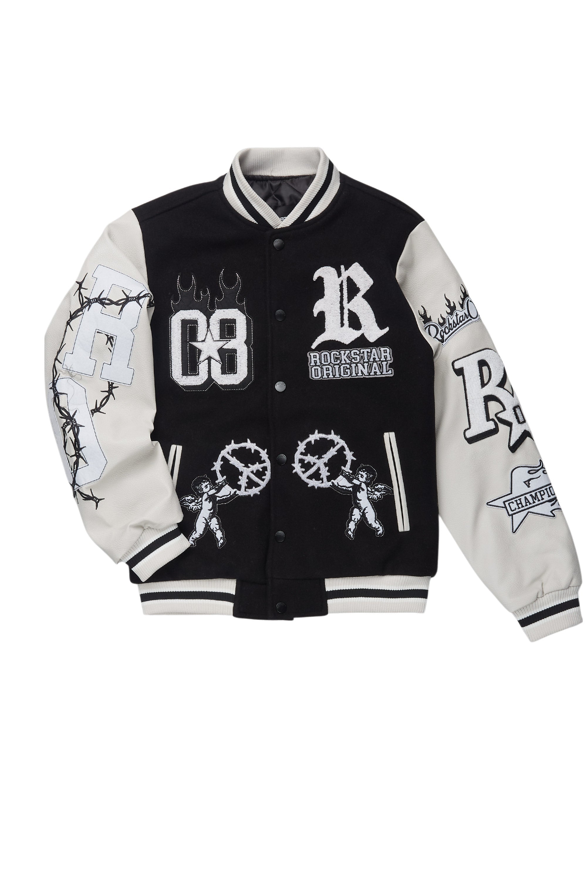 Boys Rune 2.0 Black Varsity Jacket
