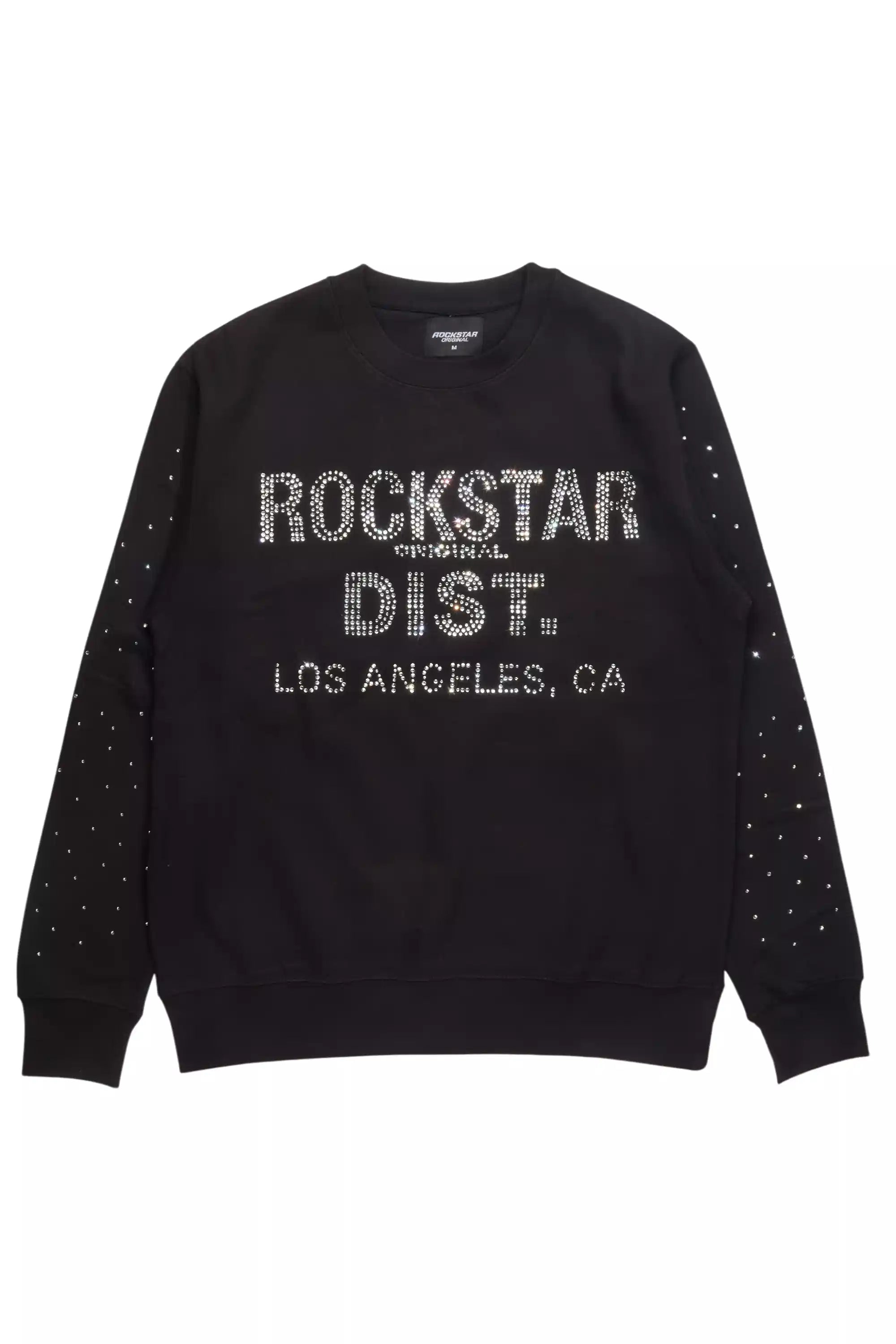 Julenia Black Rhinestone Crewneck Sweatshirt