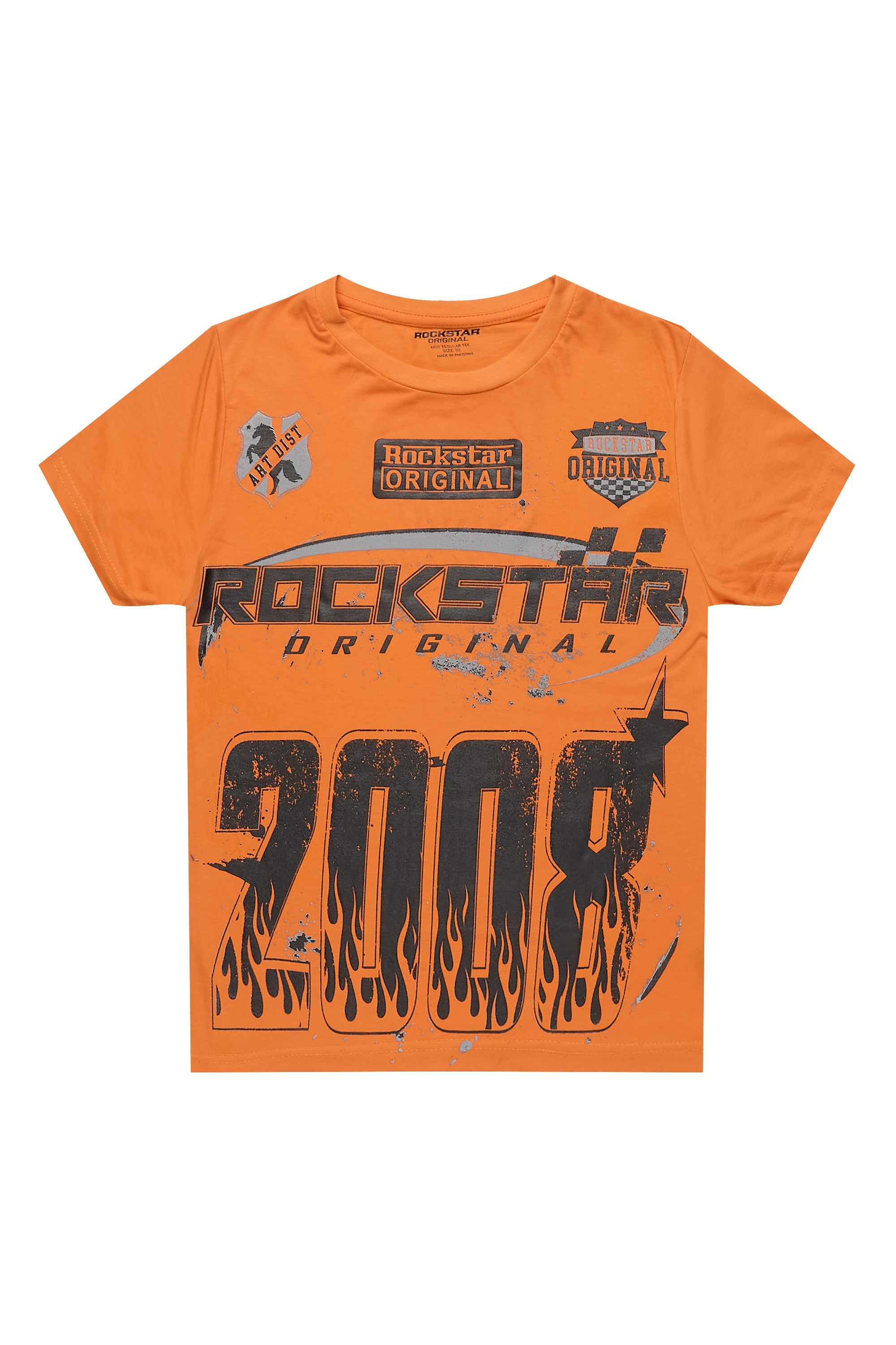 Boys Amos Orange/Black Graphic T-Shirt