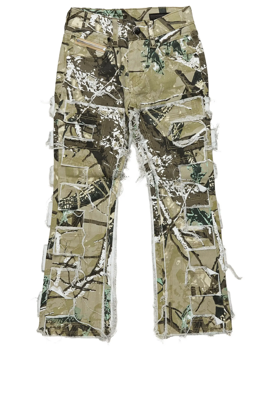 Girls Sammie Tree Camo Stacked Flare Jean