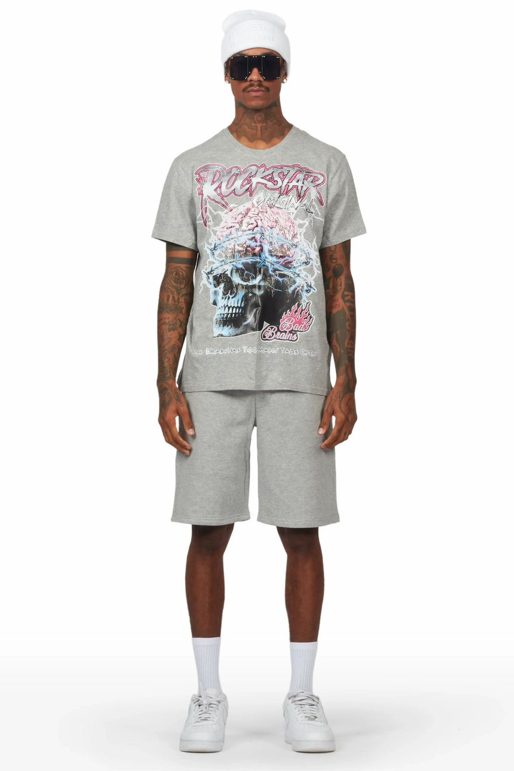 Dexx Grey T-Shirt Short Set