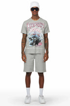 Dexx Grey T-Shirt Short Set