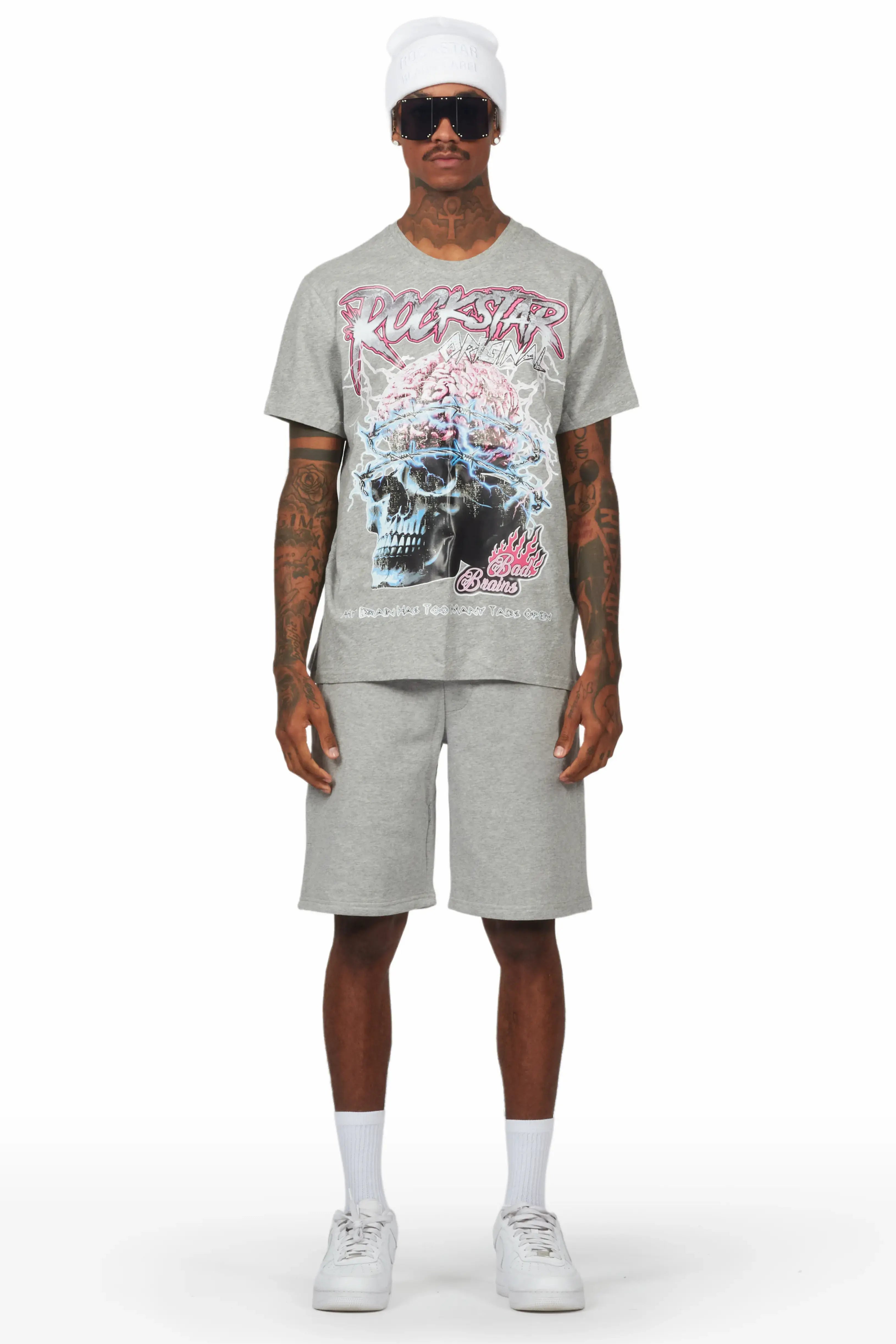 Dexx Grey T-Shirt Short Set