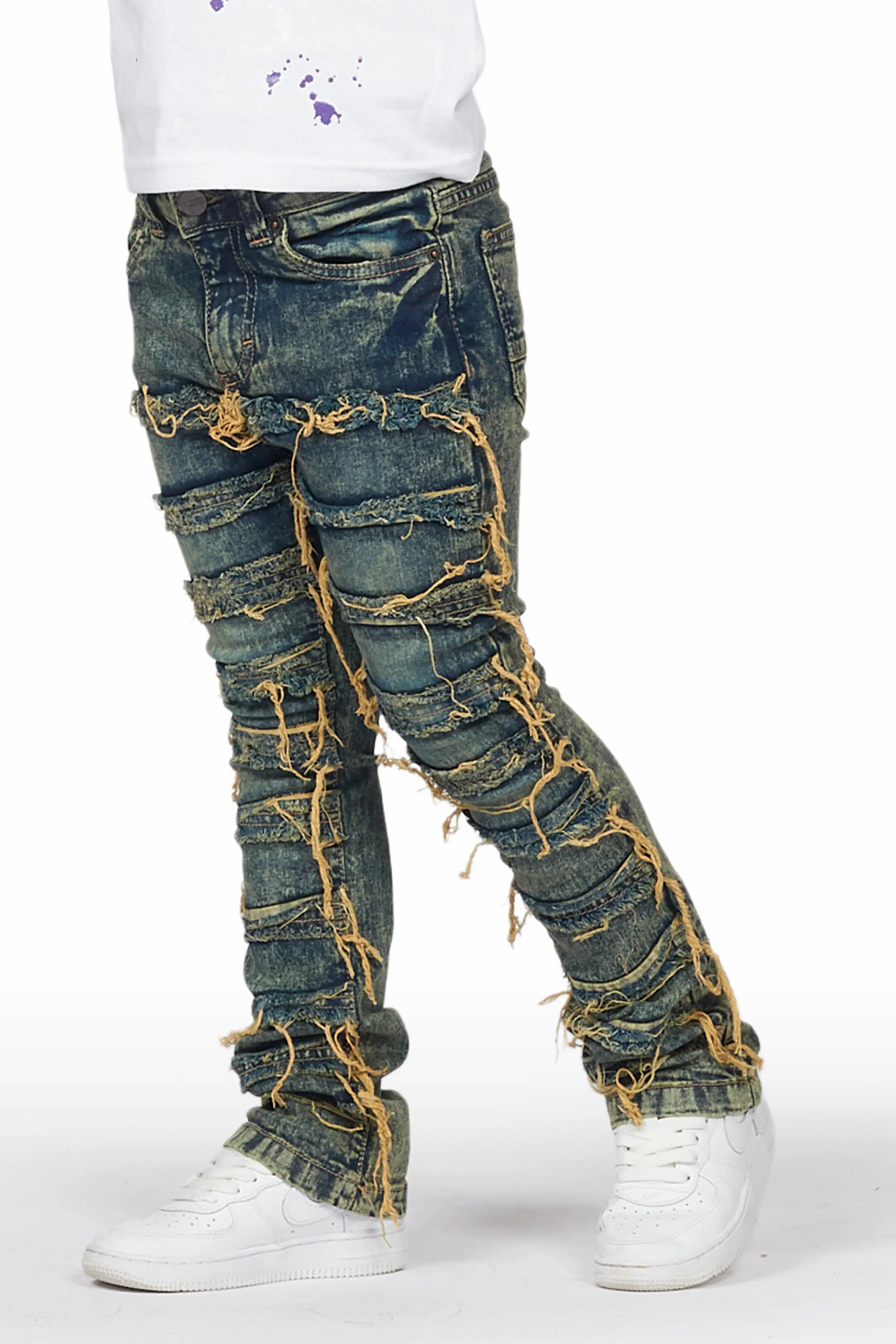 Girls Kazu Vintage Stacked Flare Jean