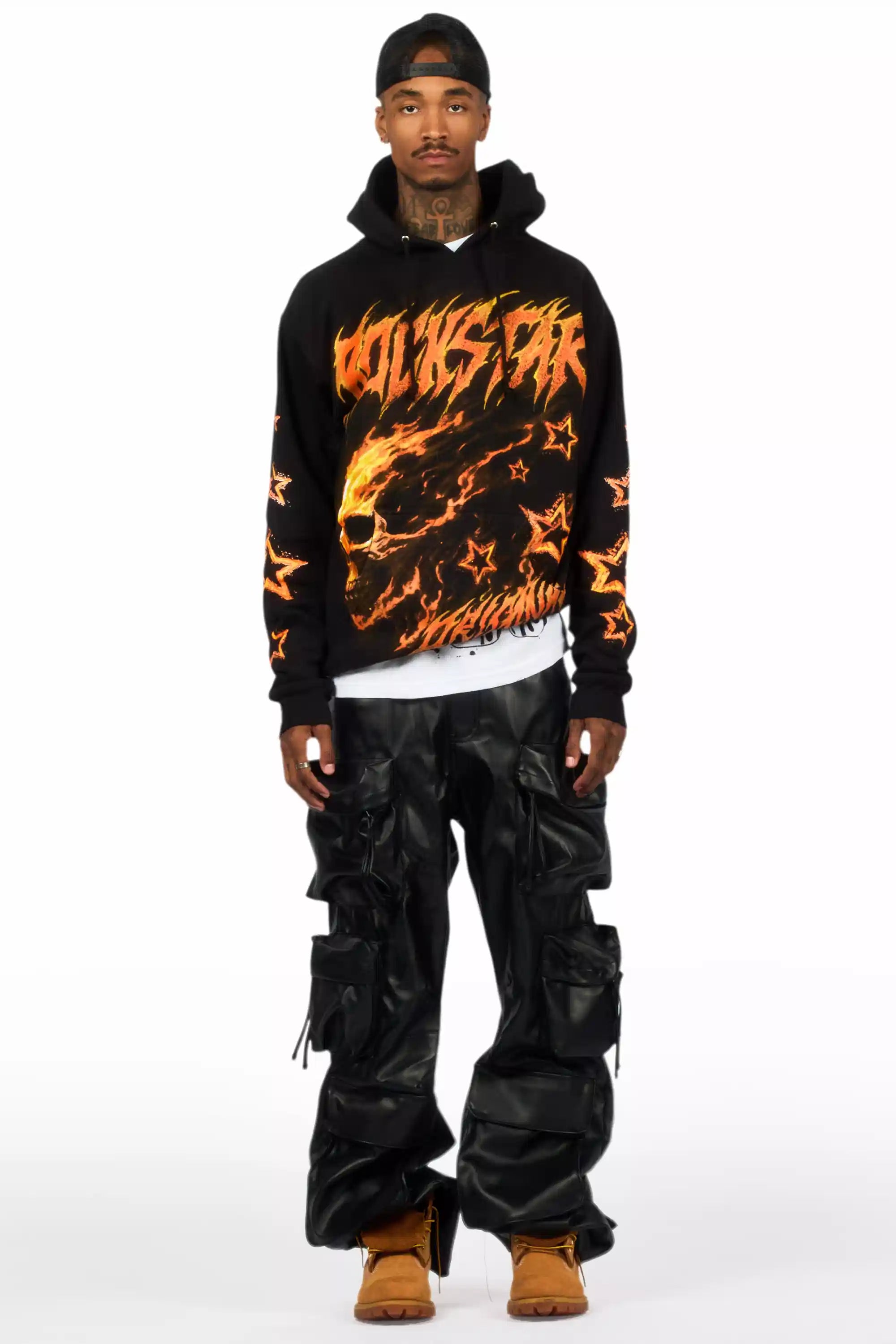 Nelz Black Graphic Hoodie