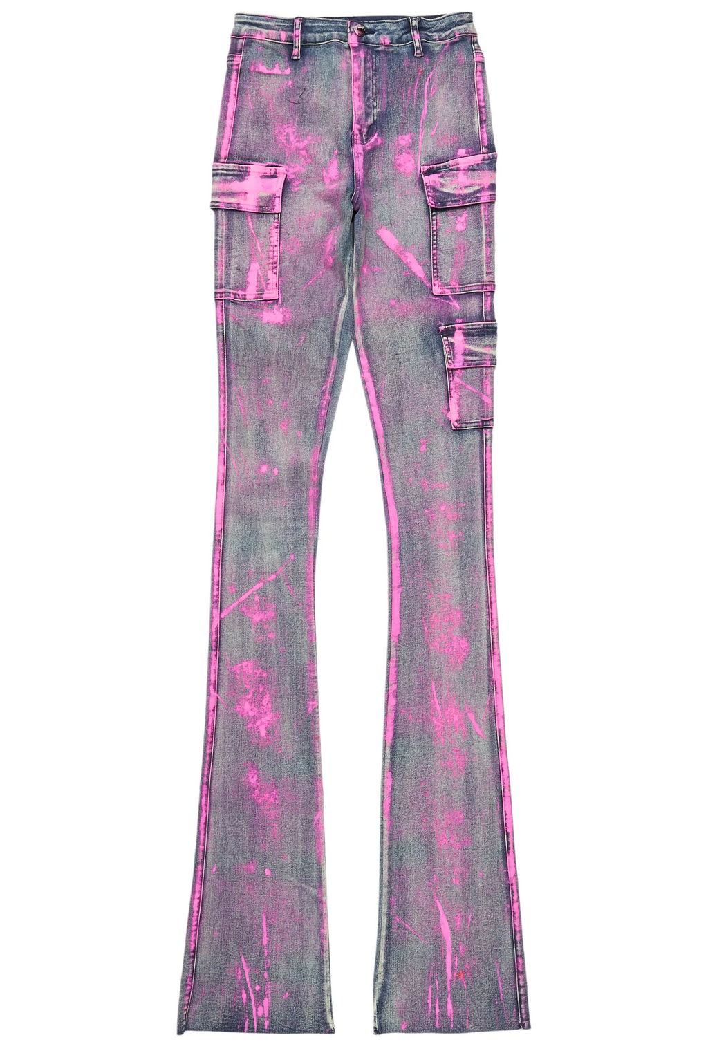 Deaisha Tinted Dark Wash Painted Super Stacked Jean