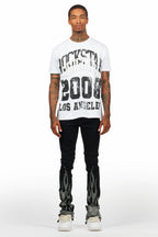 Samba Black Rhinestone Stacked Flare Jean