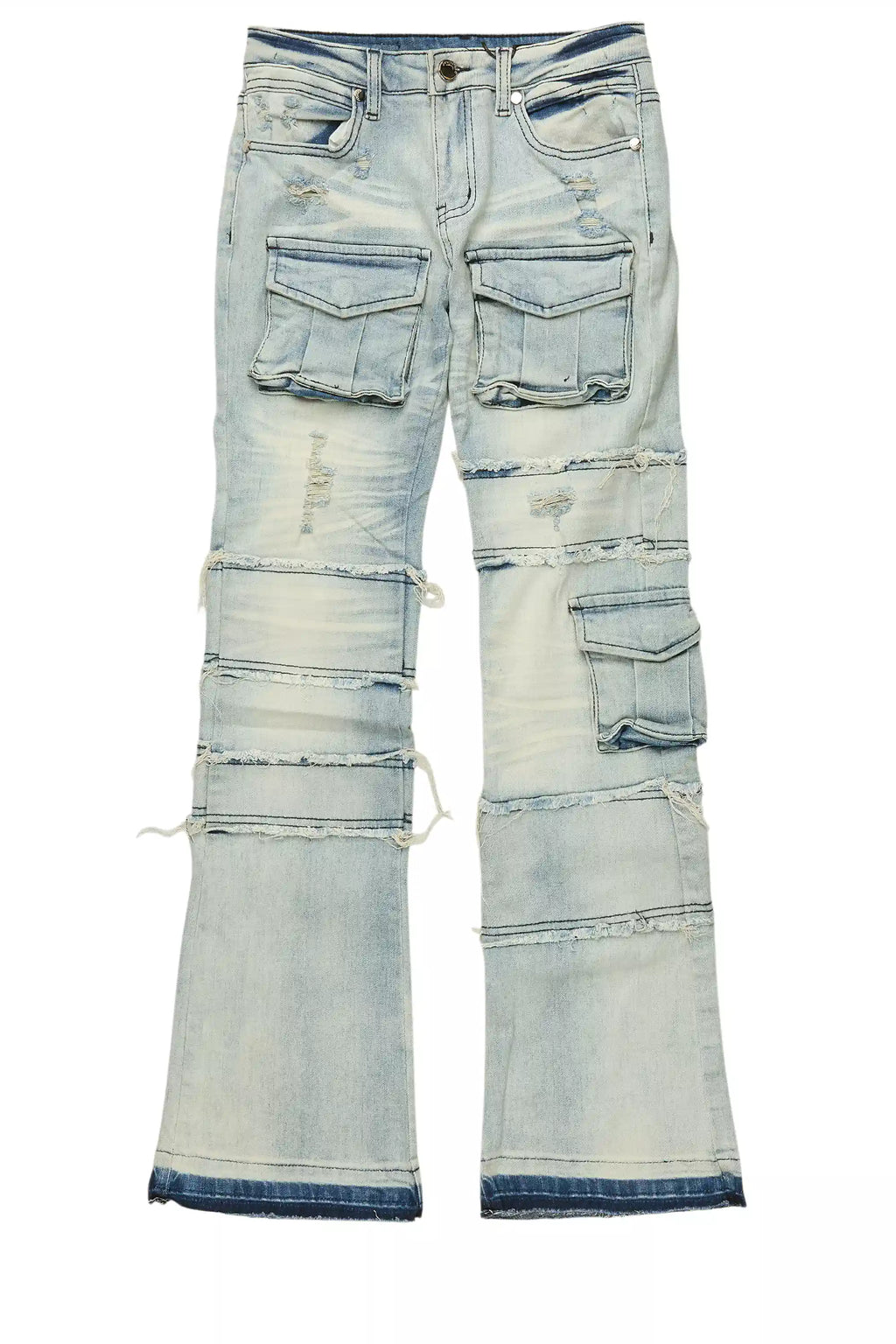 Boys Folant Light Blue Stacked Flare Jean
