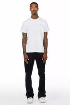 Pyrel Black/Black Rhinestone Stacked Flare Pant