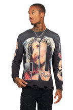 Lainer Black Long Sleeve Graphic T-Shirt