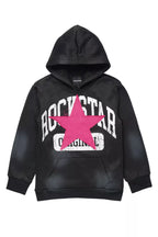 Girls Danika Black/Pink Graphic Hoodie with Patch
