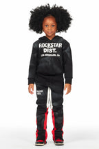 Girls Zenny Black/Red Stacked Pant Set