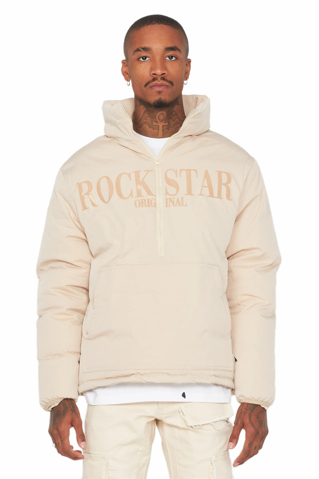 Jon Beige Puffer Jacket