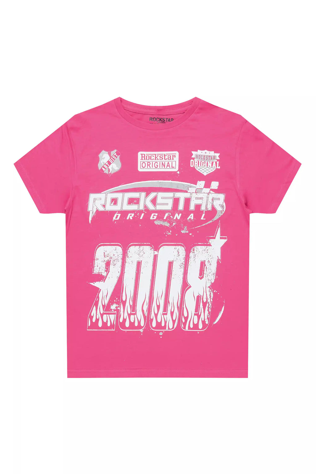 Girls Esha Fuchsia/White Graphic T-Shirt