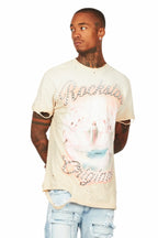 Taman Beige Graphic Oversized T-Shirt