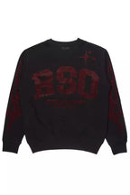 Zyric Black/Red Rhinestone Crewneck Sweatshirt