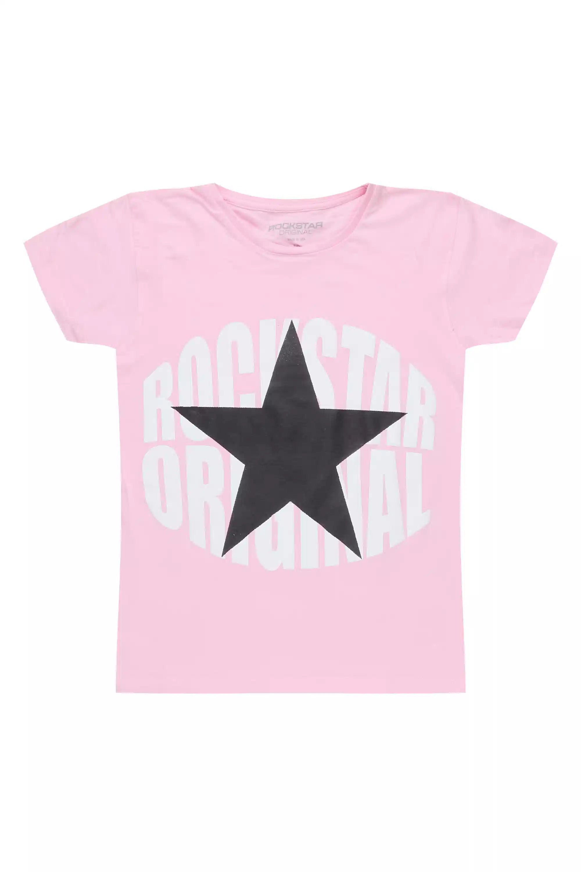 Girls Khaly Light Pink Graphic T-Shirt