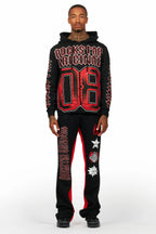 Alim Black/Red Hoodie/Baggy Track Pant Set