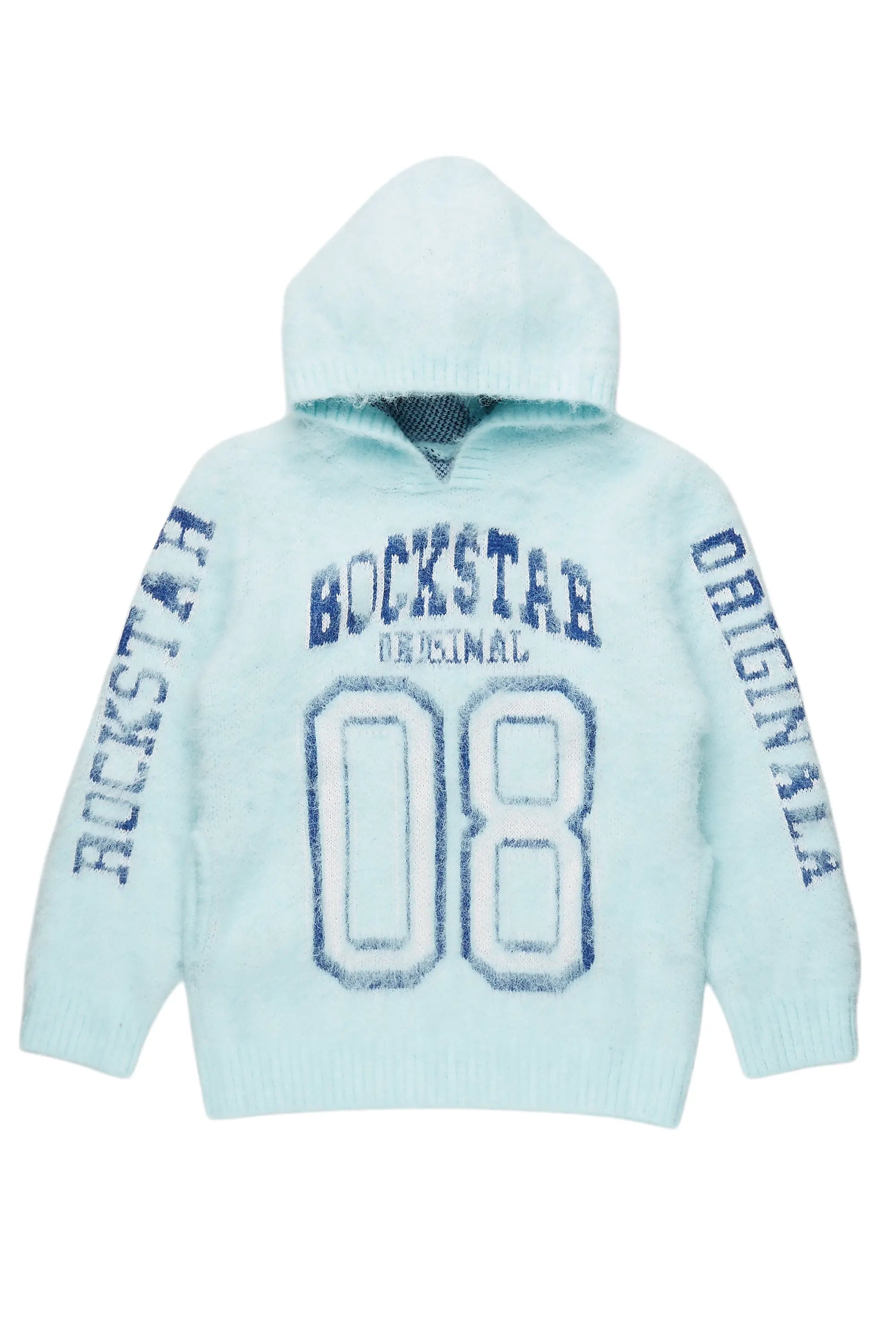 Girls Fields Light Blue Graphic Mohair Hoodie