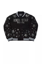 Girls Shanda Black Crop Varsity Jacket