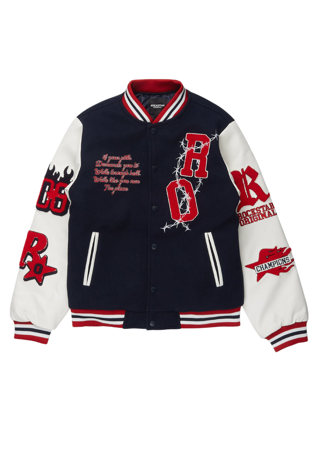 Boys Skoll Navy/White Varsity Jacket