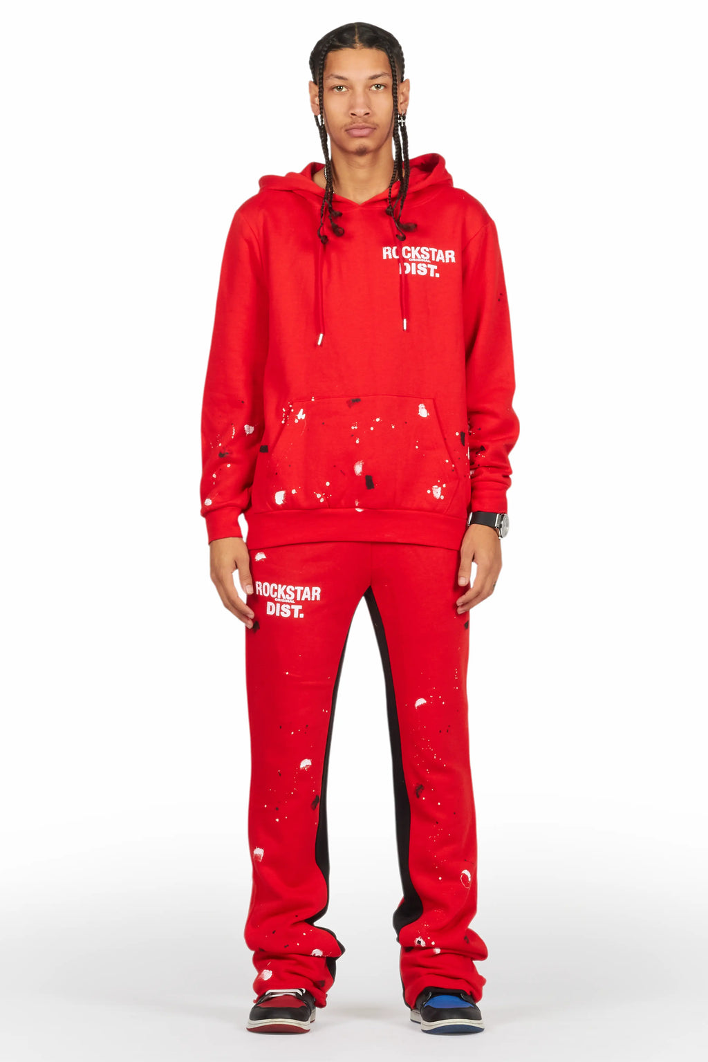 Jaco Red Hoodie Baggy Fit Pant Track Set