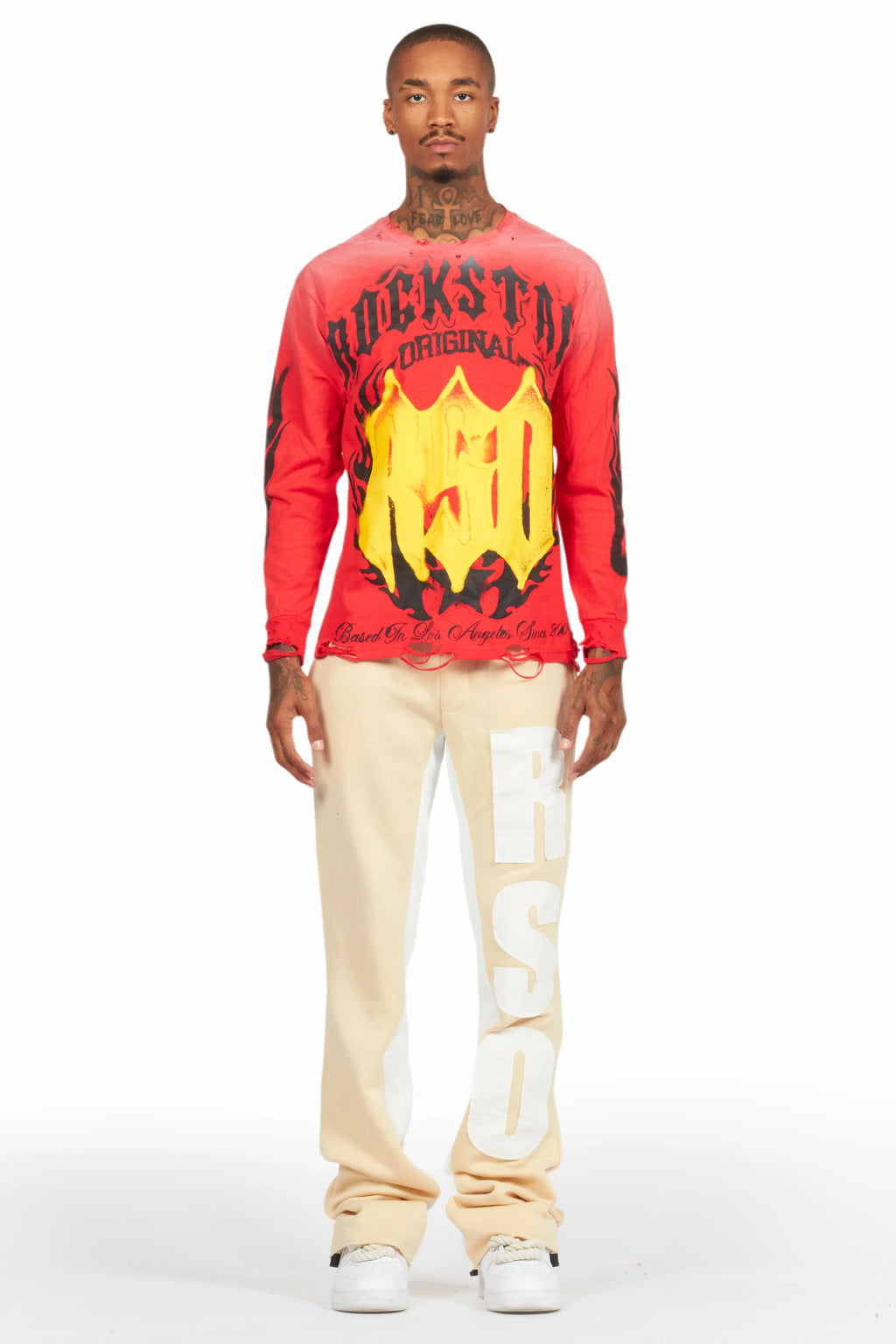 Boaz Red Long Sleeve Graphic T-Shirt