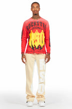 Boaz Red Long Sleeve Graphic T-Shirt