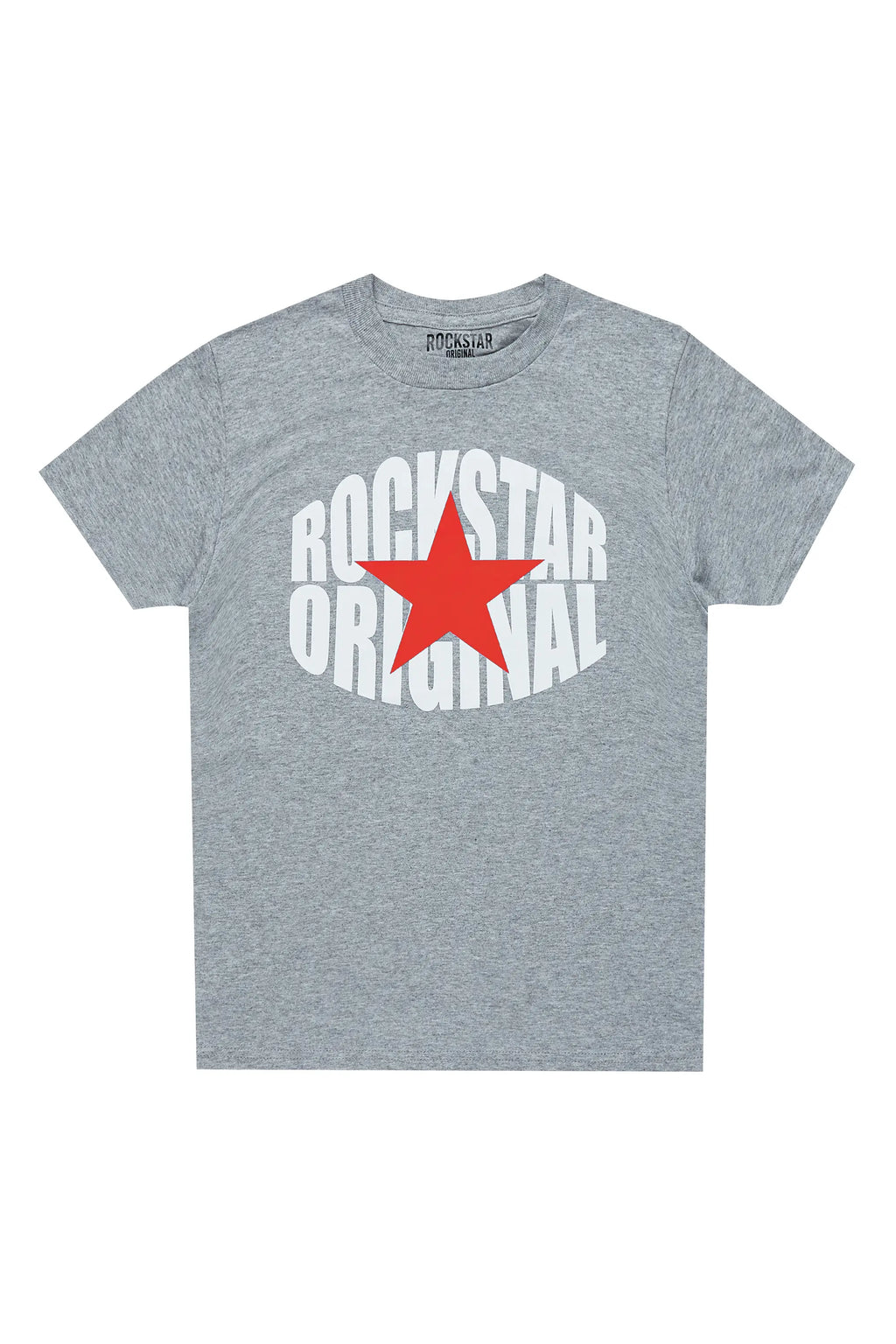 Boys Ezra Grey/Red Graphic T-Shirt