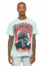 Broad Powder Blue Oversized Graphic T-Shirt