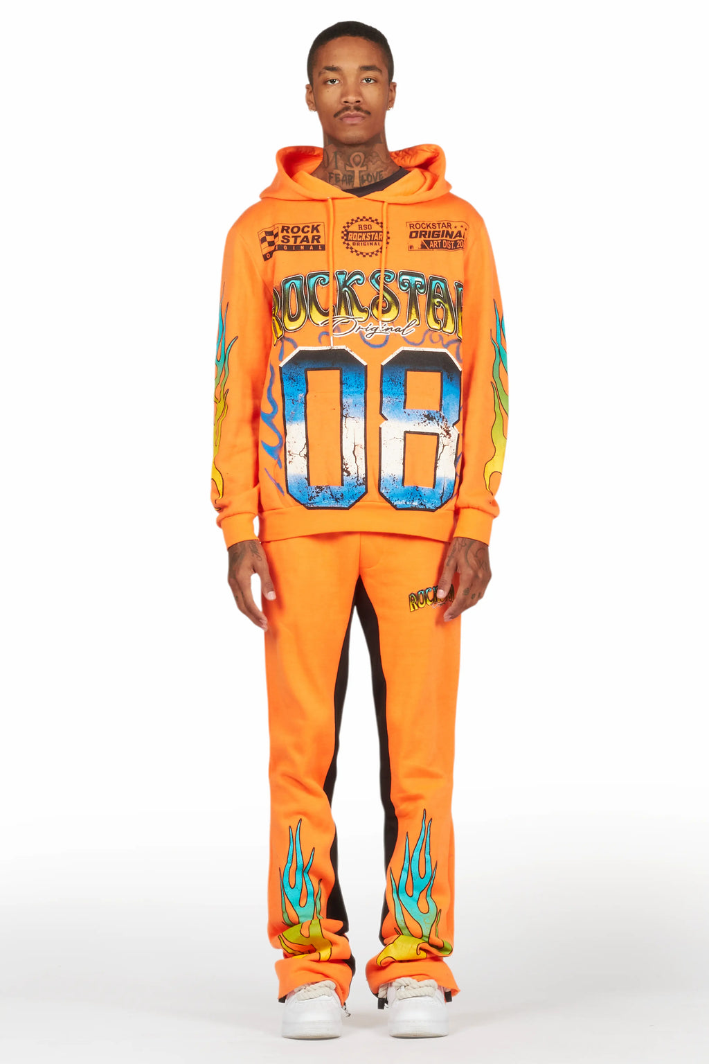 Quito Orange Hoodie/Baggy Track Pant Set