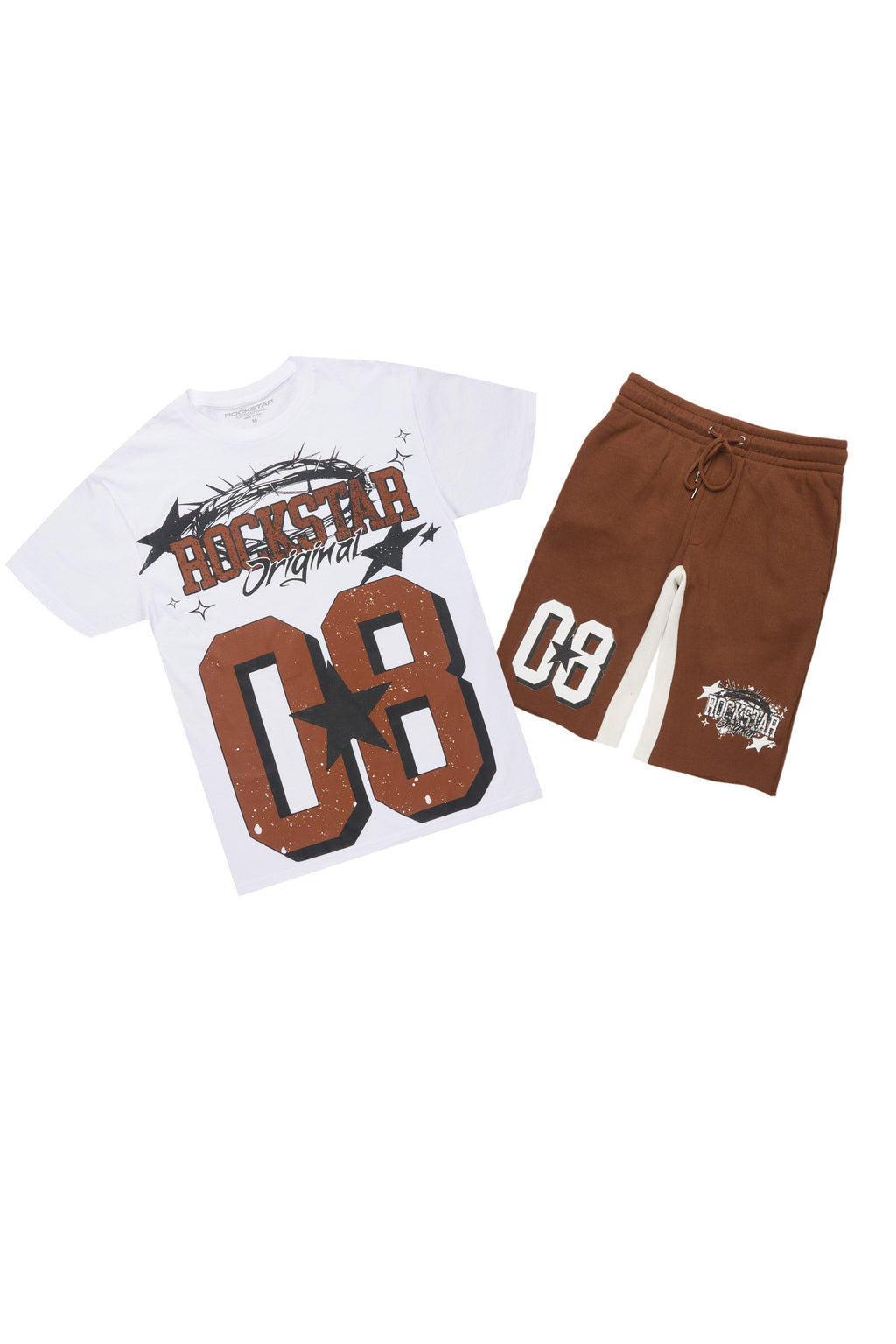 Allstar White/Brown T-Shirt Short Set