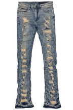 Mercol Blue Stacked Flare Jean