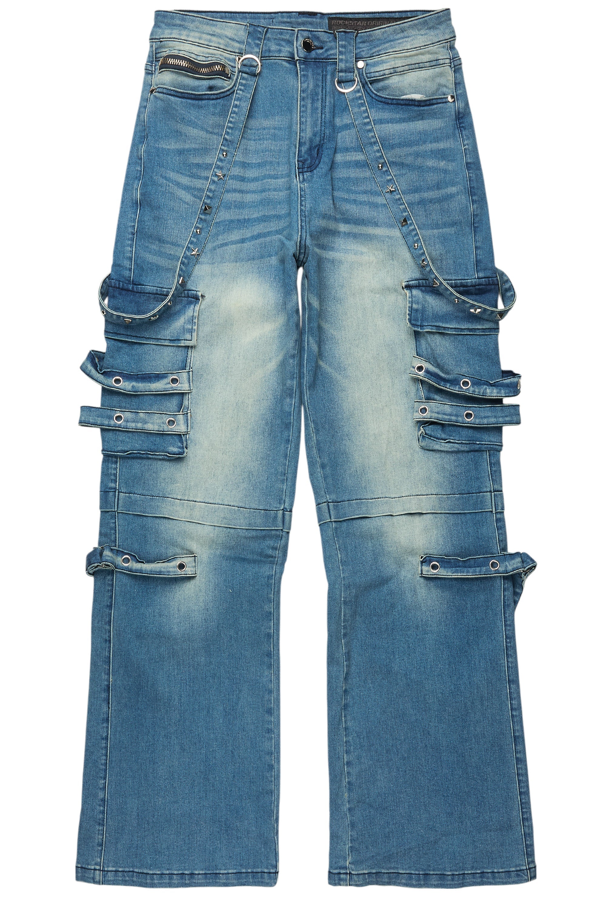 Nealon Blue Wash Baggy Cargo Fit Jean