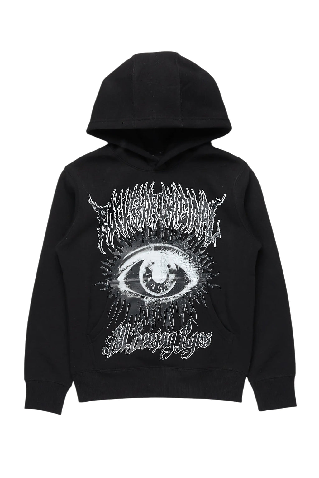 Boys All Eyes Black Graphic Hoodie